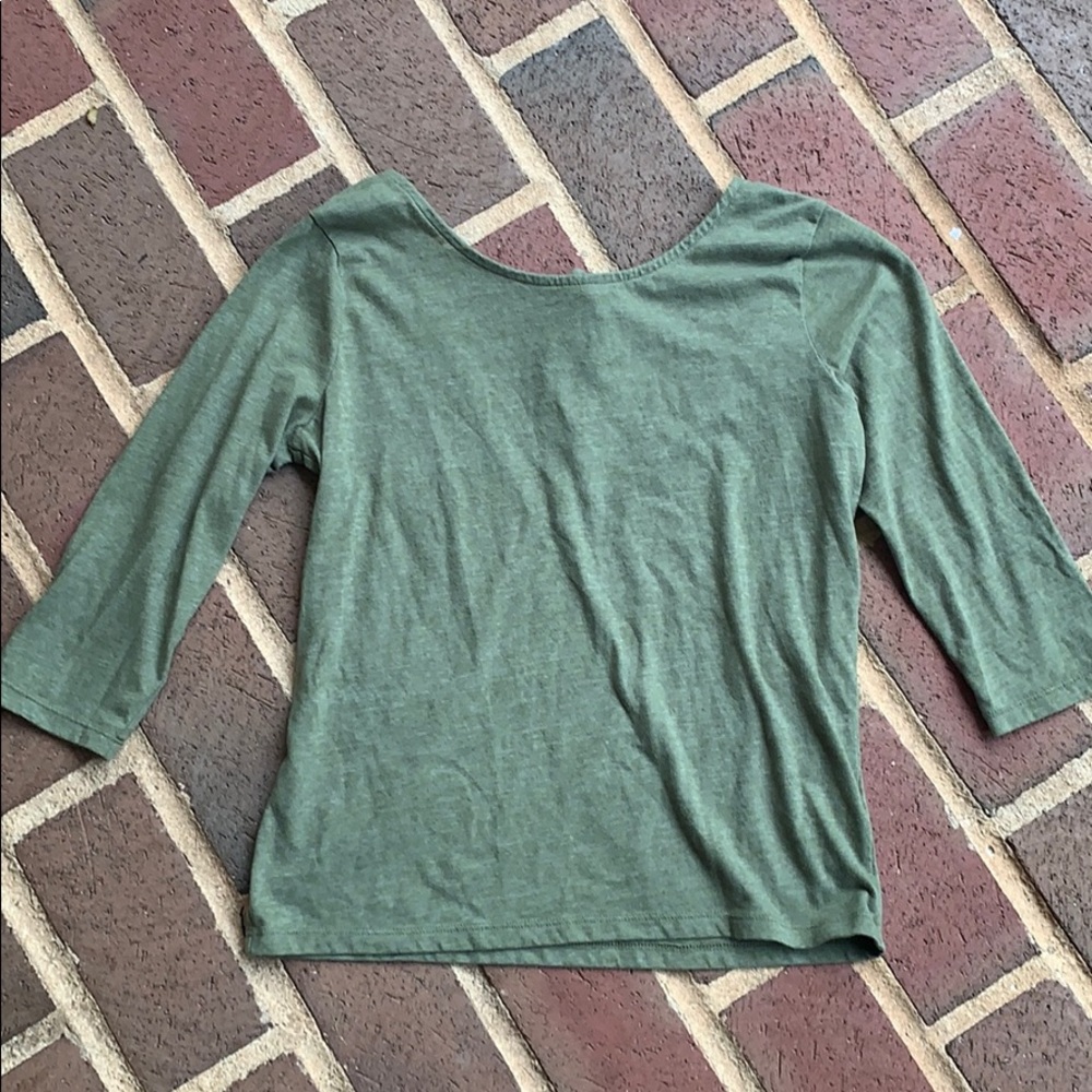 J crew xs olive green 3/4 sleeve shirt